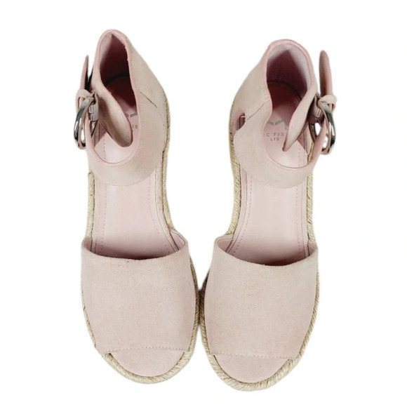 Marc Fisher alita platform wedge espadrille sandal sz 9.5 new in box light pink - Picture 2 of 8